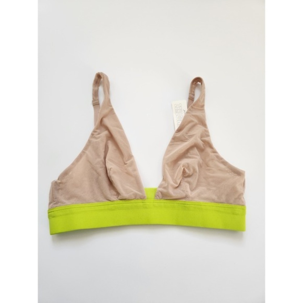 NWT Aerie Smoothez Mesh Bralette Neon Lime Green XS